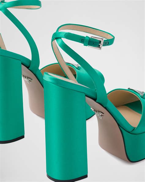 prada heel sandal|prada high heeled satin sandals.